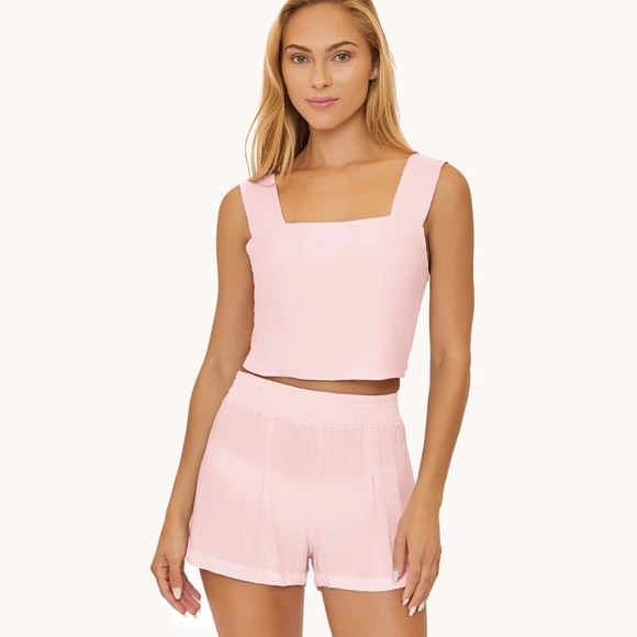 PQ Swim PilyQ Blush Blair Top M/L Open Tie Back Pink Resort Wear M L Medium - Picture 1 of 3